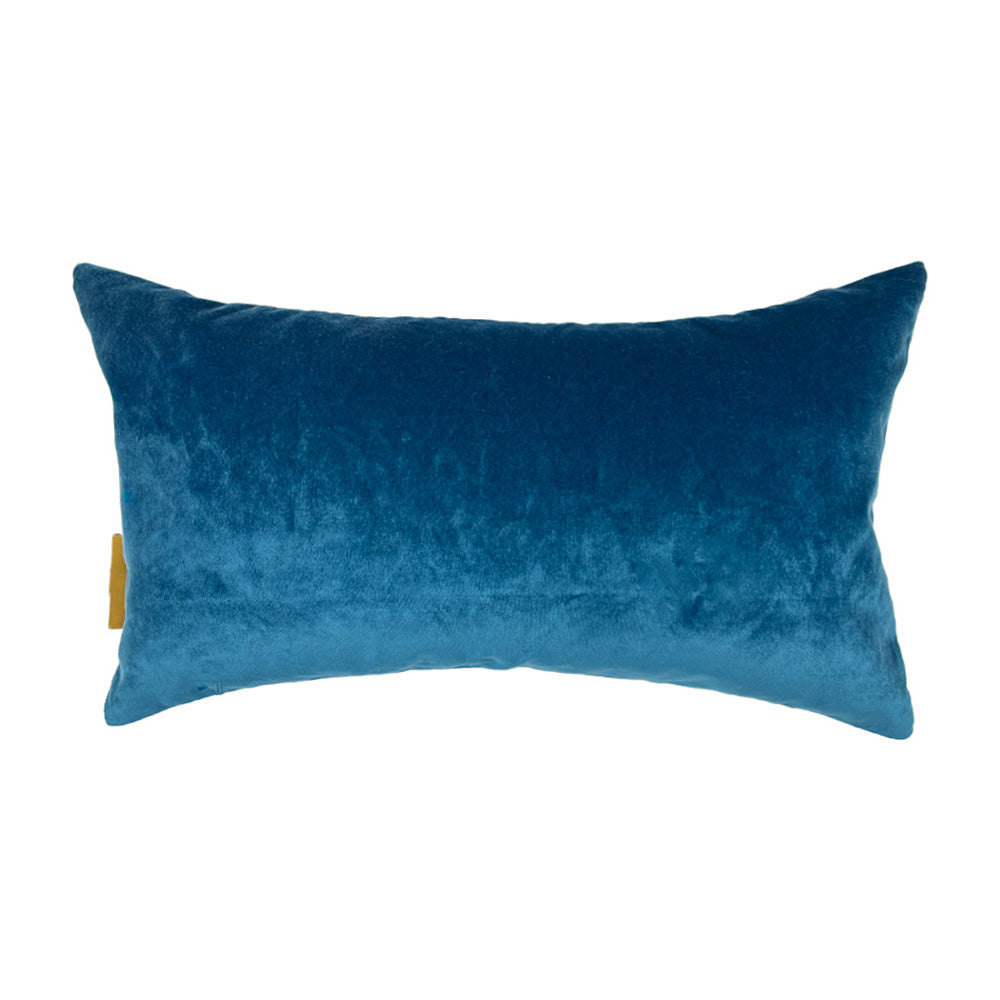 Coussin de couleurs bleu canard en velours coton 